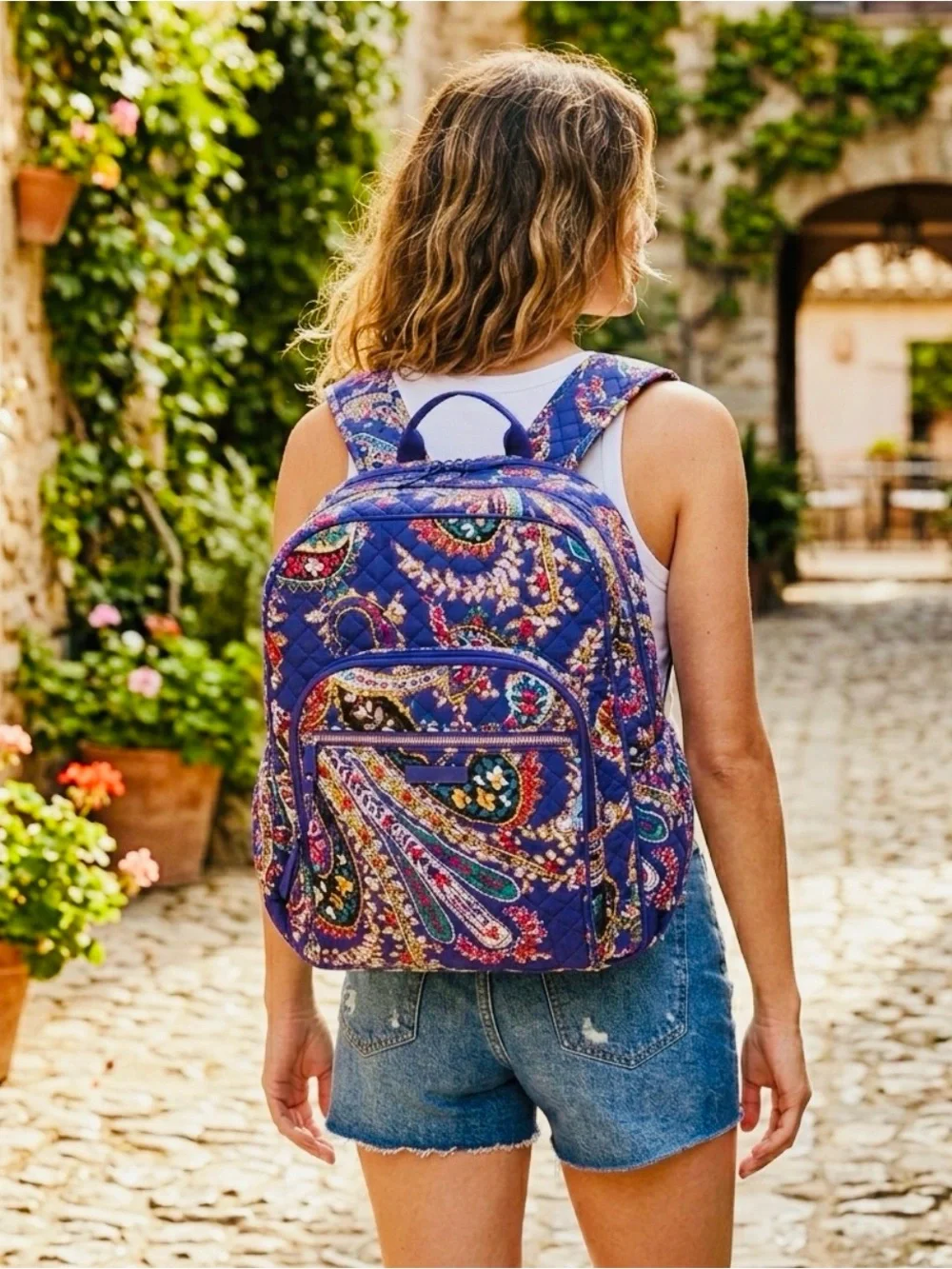 Vera Bradley Campus Backpack Quilted Paisley Print‎ Travel Book Bag & Pouch ❤️ vera bradley Dreamer Paisley Backpack Laptop Campus  main image 3
